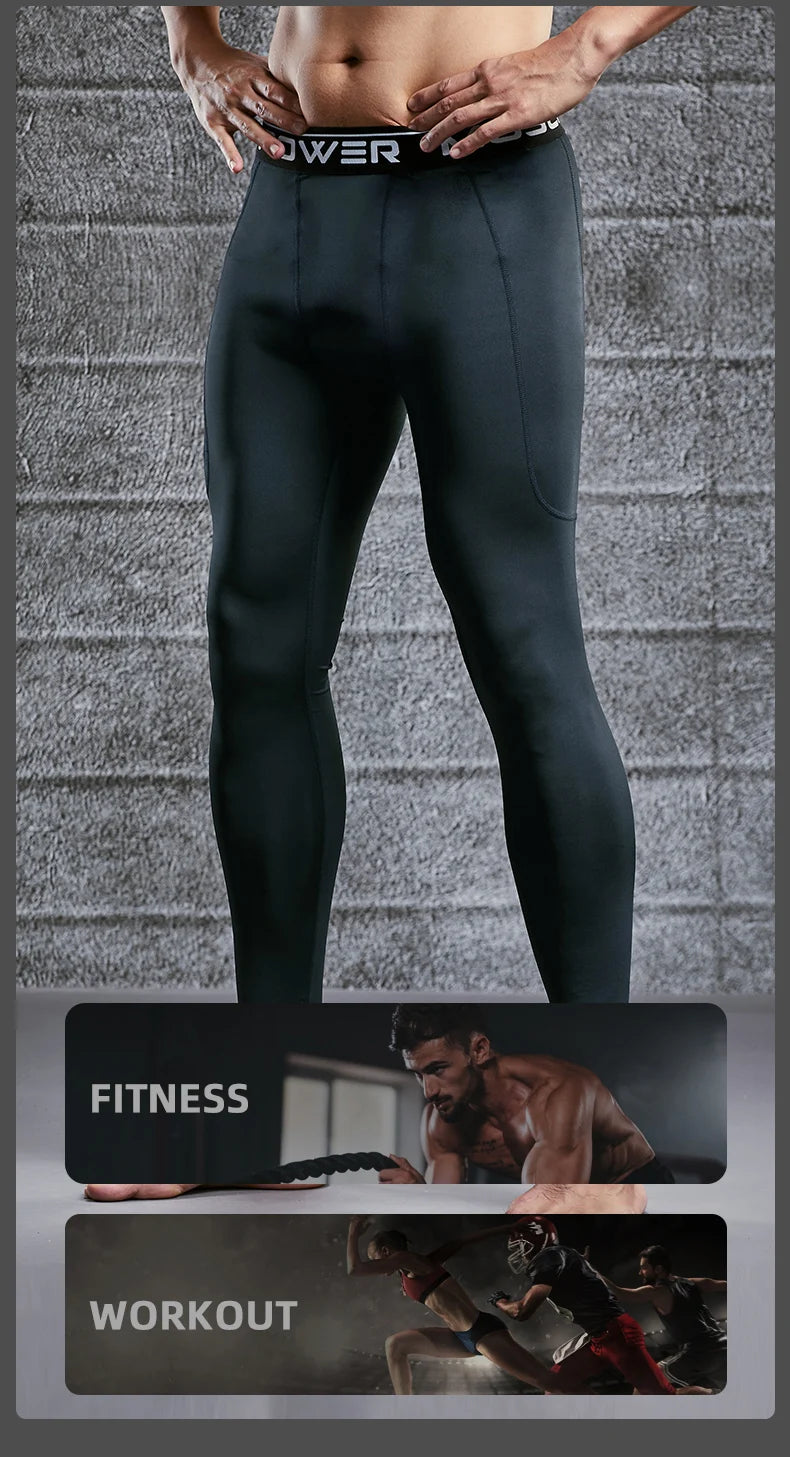 Men’s Compression Sport Pants – Tight Fitness Running & Gym Leggings