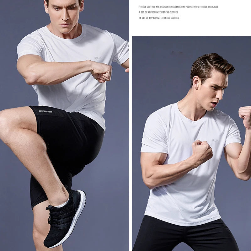 Men’s Summer Sport Gym T-Shirt – Quick Dry Running & Bodybuilding Fitness Top