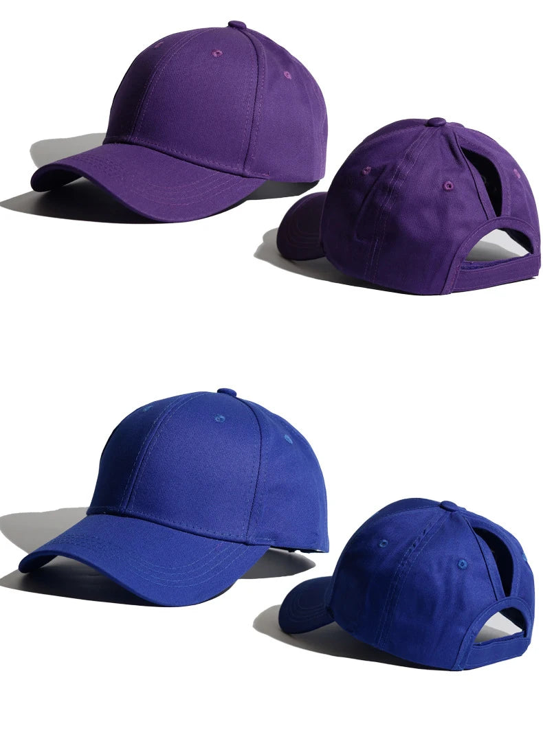 Women’s High Ponytail Baseball Cap – Messy Bun Adjustable Sports Hat