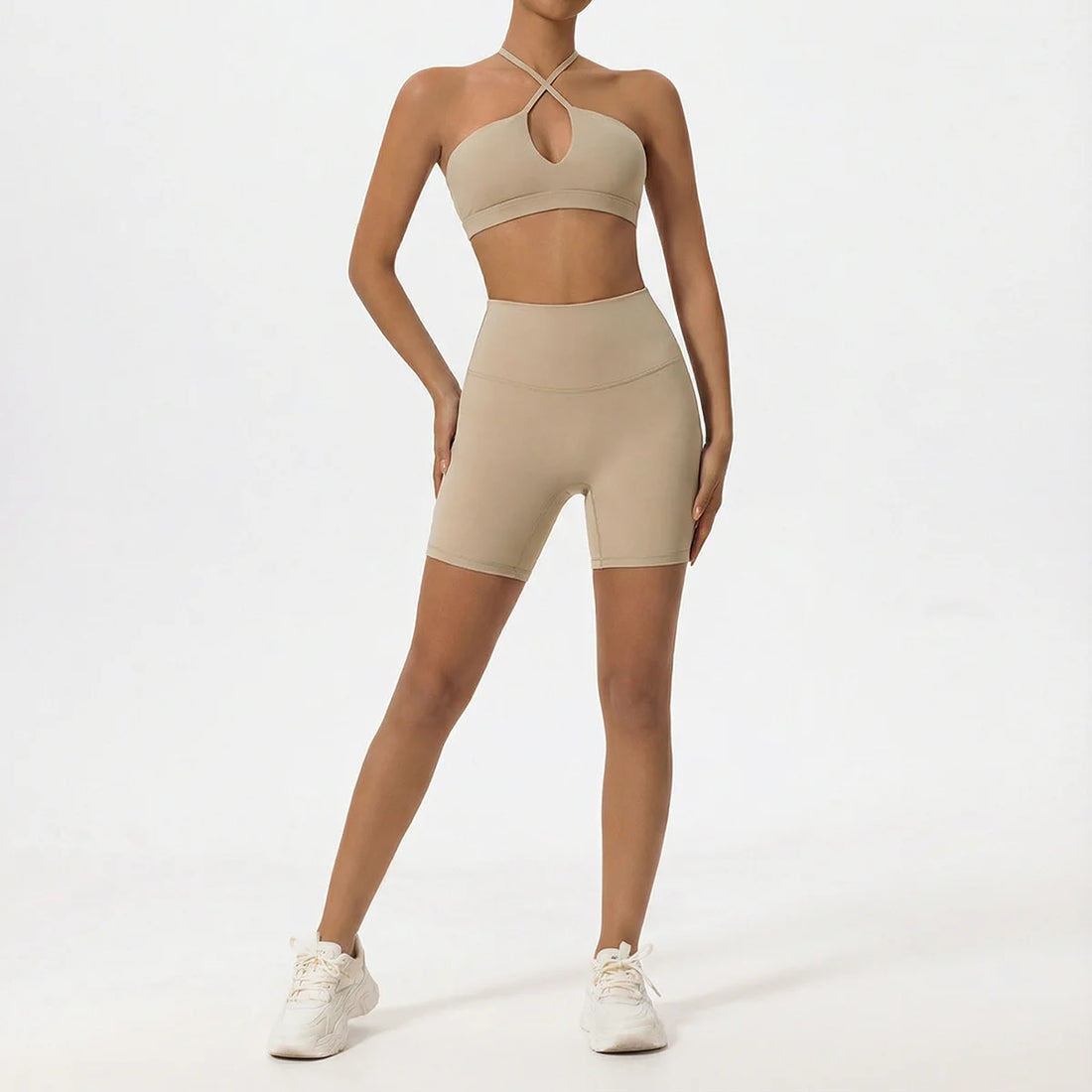Two-Piece Women’s Sports Set – Cross-Front Yoga & Gym Outfit
