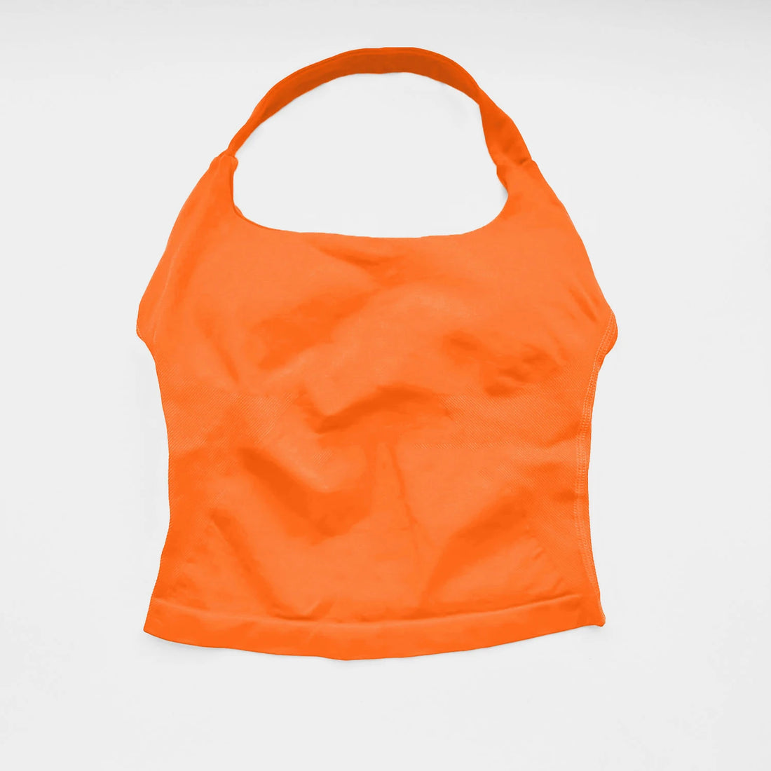 Women’s Gym Halter Top – Longline Strappy Padded Sports Tank