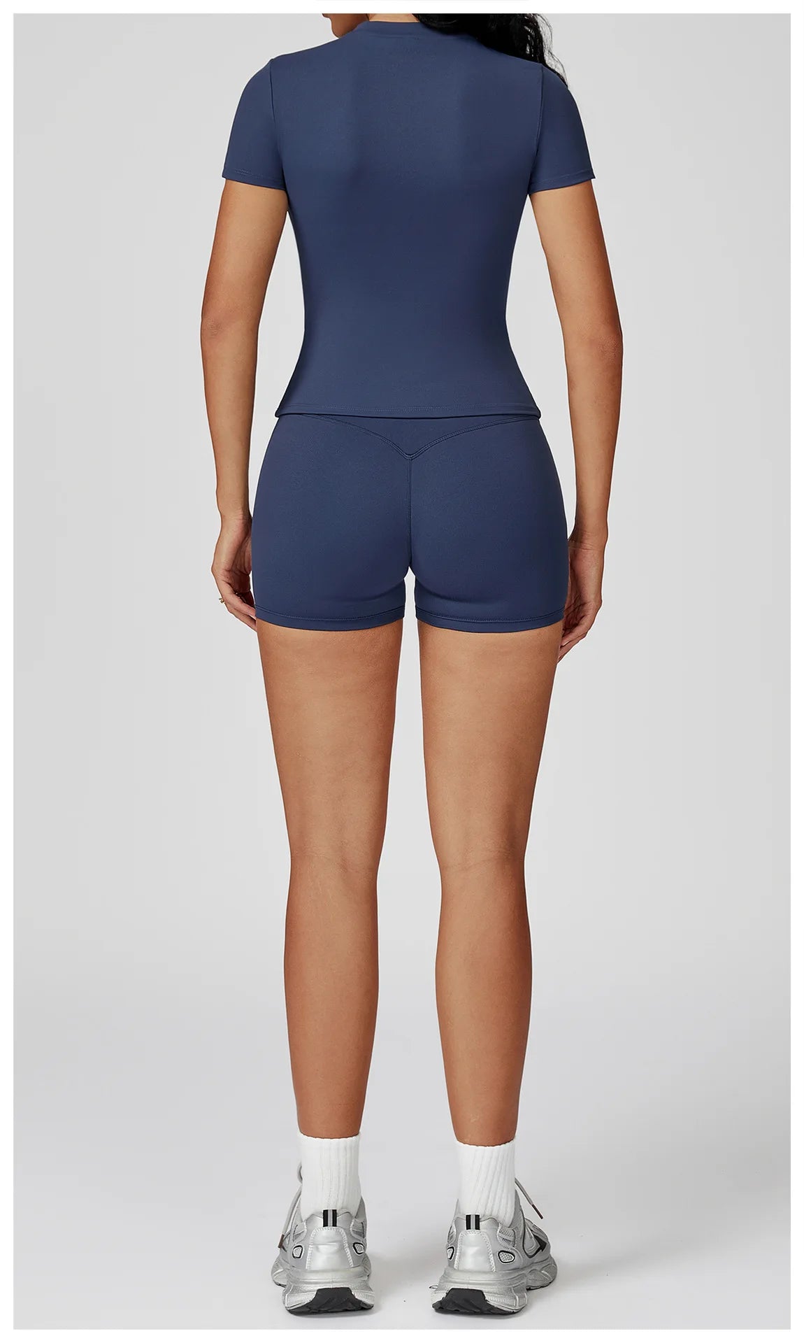 Women’s 2PCS Yoga & Workout Set – Long Sleeve Top & High-Waist Leggings/Shorts