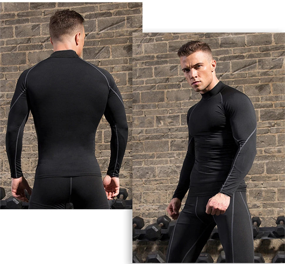 Men’s Long Sleeve Compression T-Shirt – Bodybuilding & Gym Rashguard