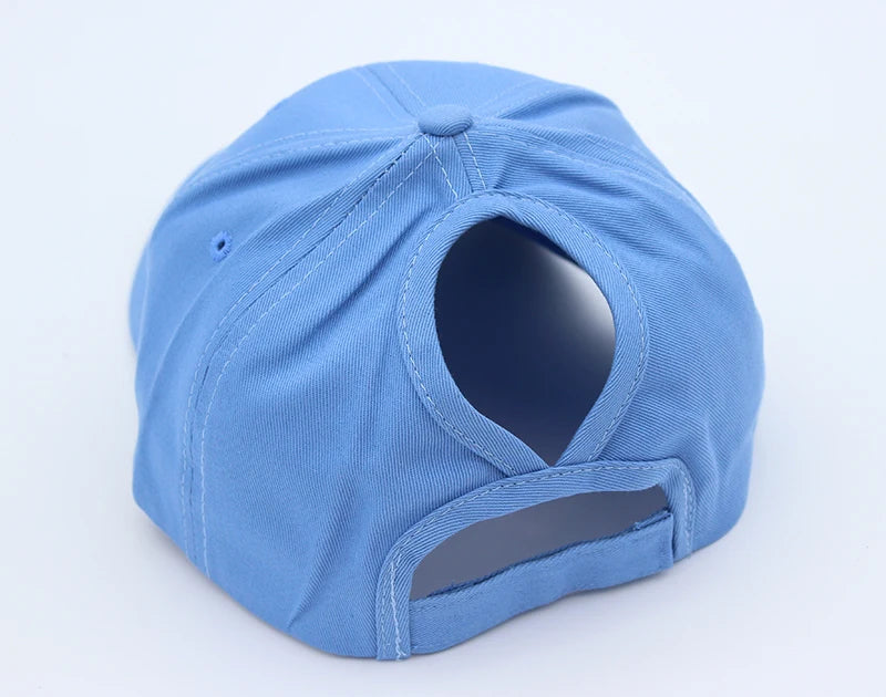 Women’s High Ponytail Baseball Cap – Messy Bun Adjustable Sports Hat