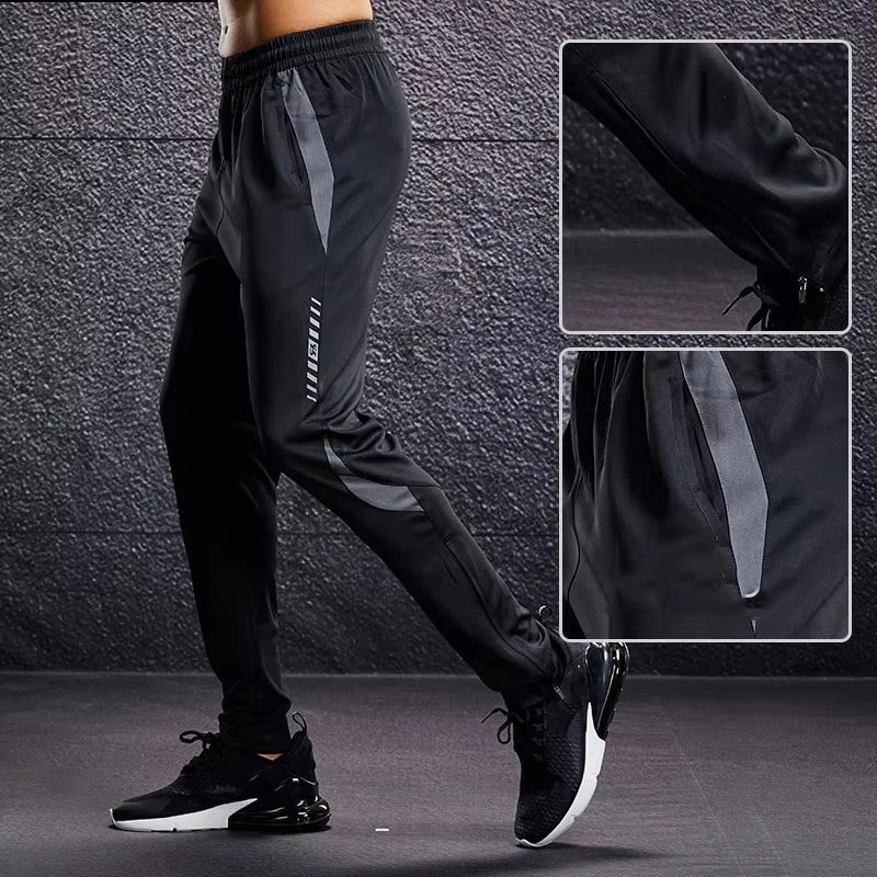 Men’s Sports Jogger Pants – Running & Soccer Training Sweatpants with Zipper Pockets