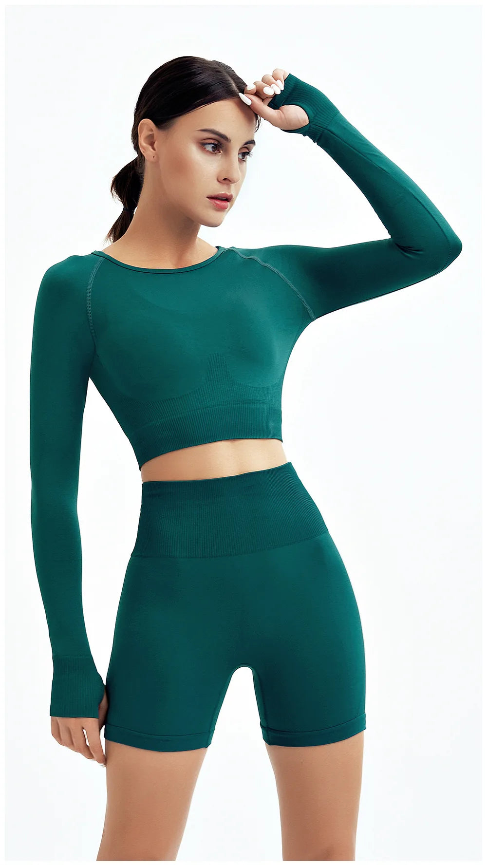 2-Piece Seamless Yoga Set for Women – High Waist Leggings & Sports Bra Gym Outfit