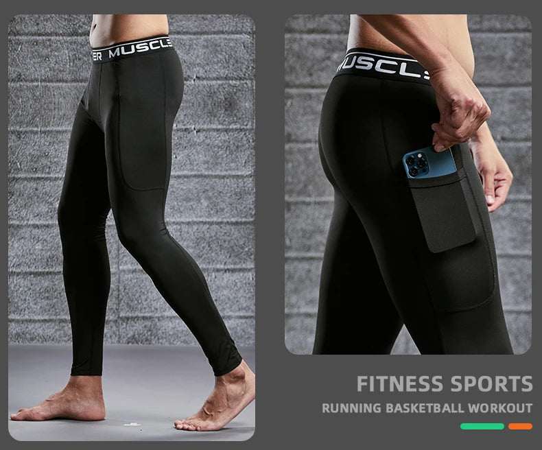 Men’s Compression Sport Pants – Tight Fitness Running & Gym Leggings