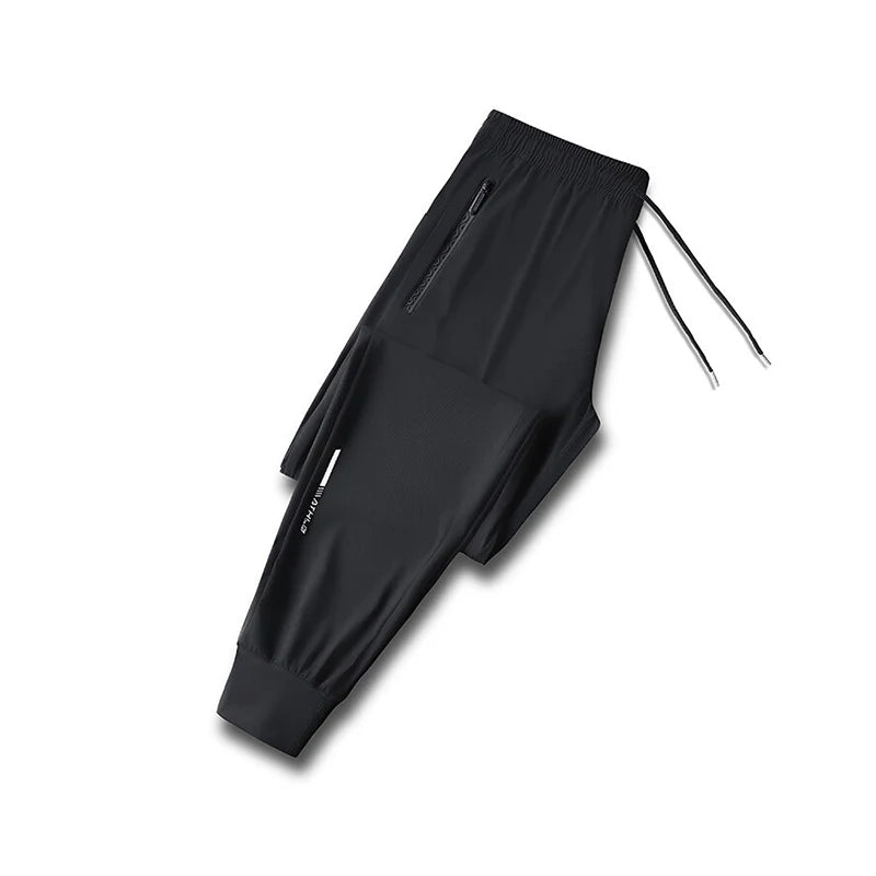 Men’s Ice Silk Summer Pants – Slim Fit Quick-Dry Casual & Running Trousers
