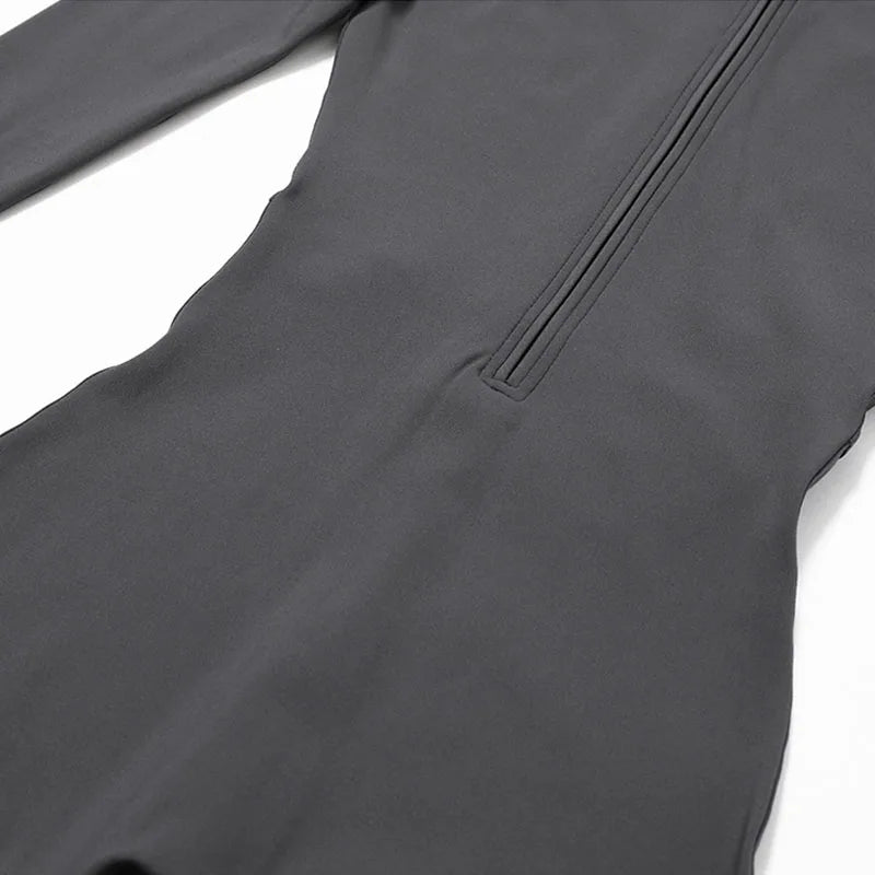 Women’s Winter Plush Yoga Jumpsuit – Fleece-Lined One-Piece Fitness Tracksuit
