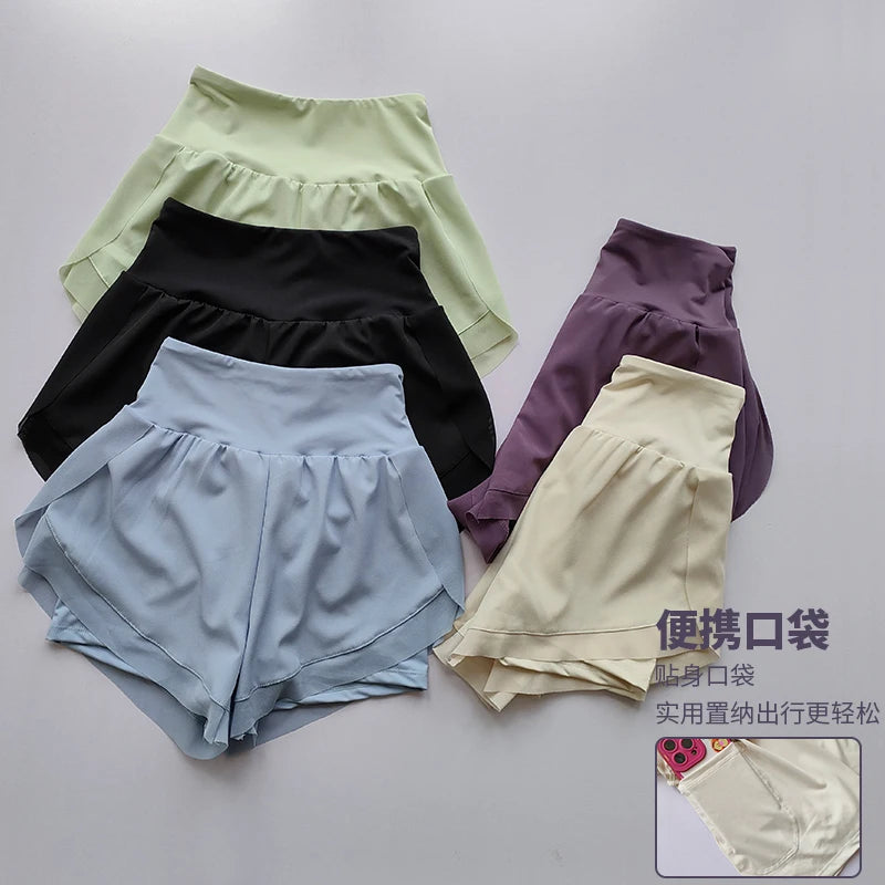 Women’s High-Waisted Summer Sports Shorts – Mesh Breathable Fitness & Running Shorts