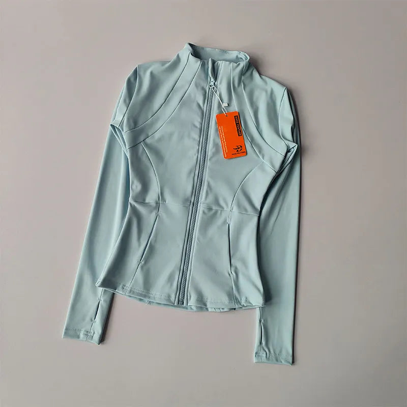 Women’s Long Sleeve Fitness Jacket – Slim Quick-Dry Yoga & Running Top