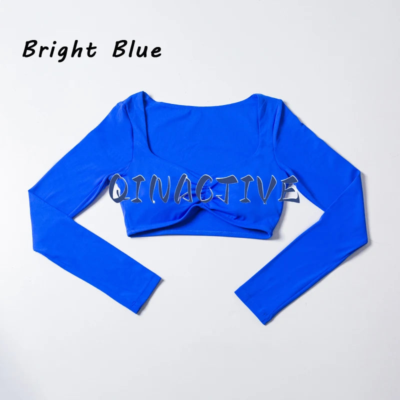 Women’s Long Sleeve Yoga Crop Top – Fitness & Workout Shirt