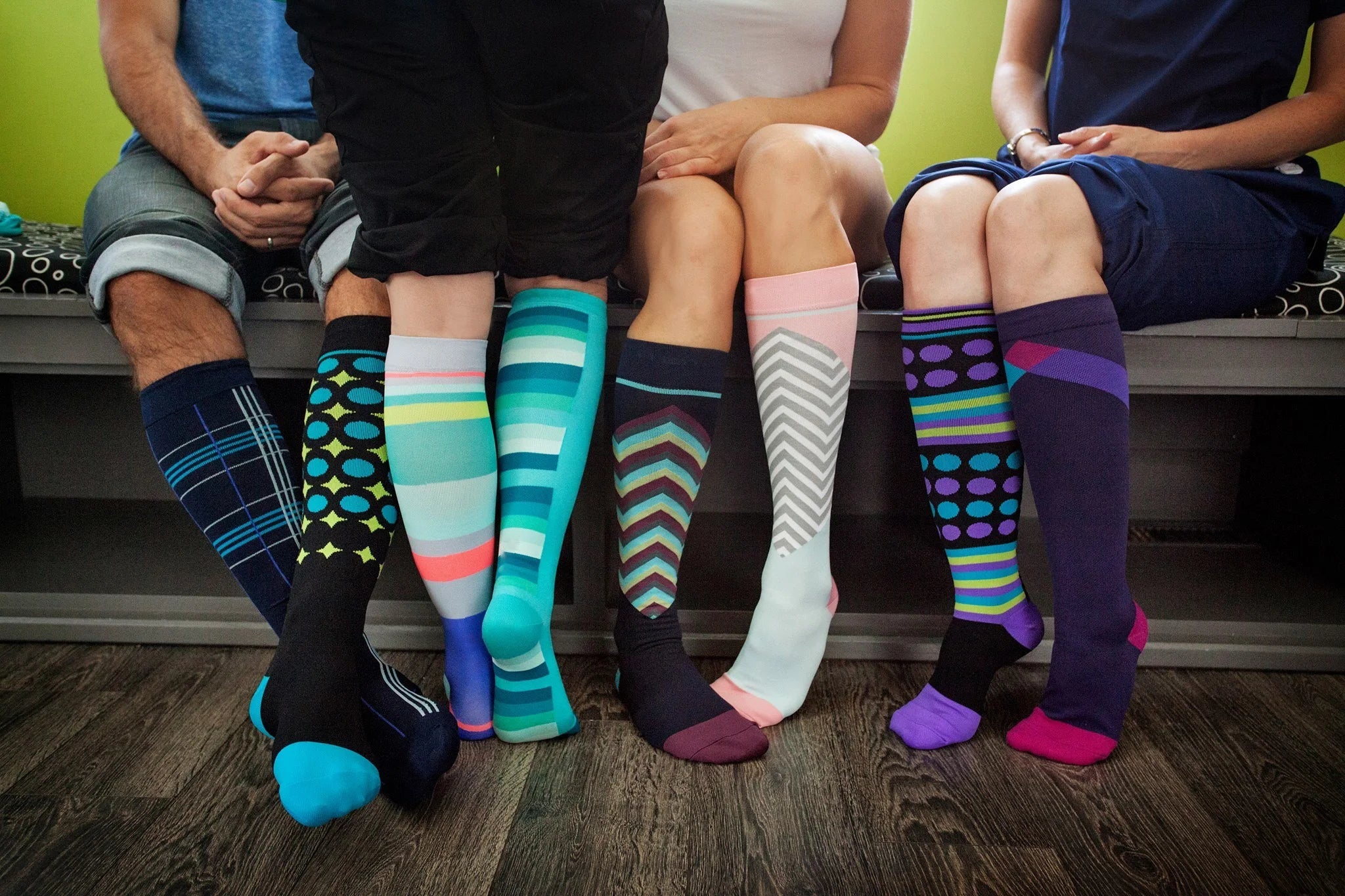 6 Pairs Compression Socks – Solid Color Nurse & Everyday Support Socks