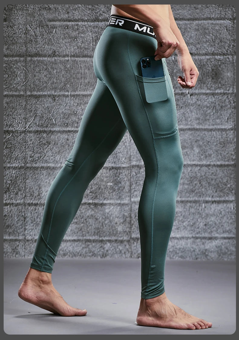 Men’s Compression Sport Pants – Tight Fitness Running & Gym Leggings