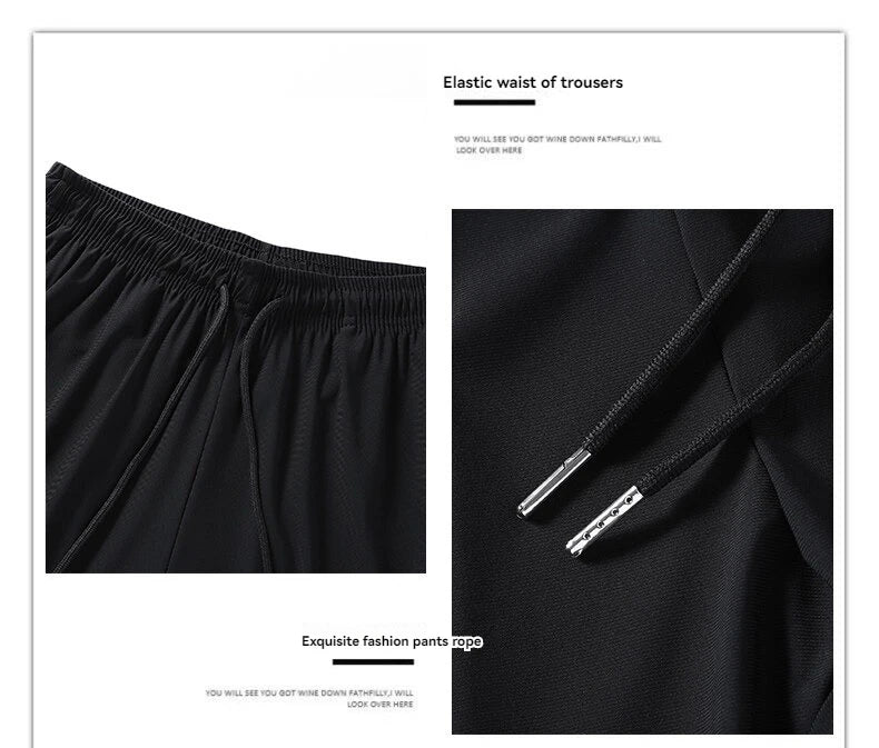 Men’s Ice Silk Summer Pants – Slim Fit Quick-Dry Casual & Running Trousers