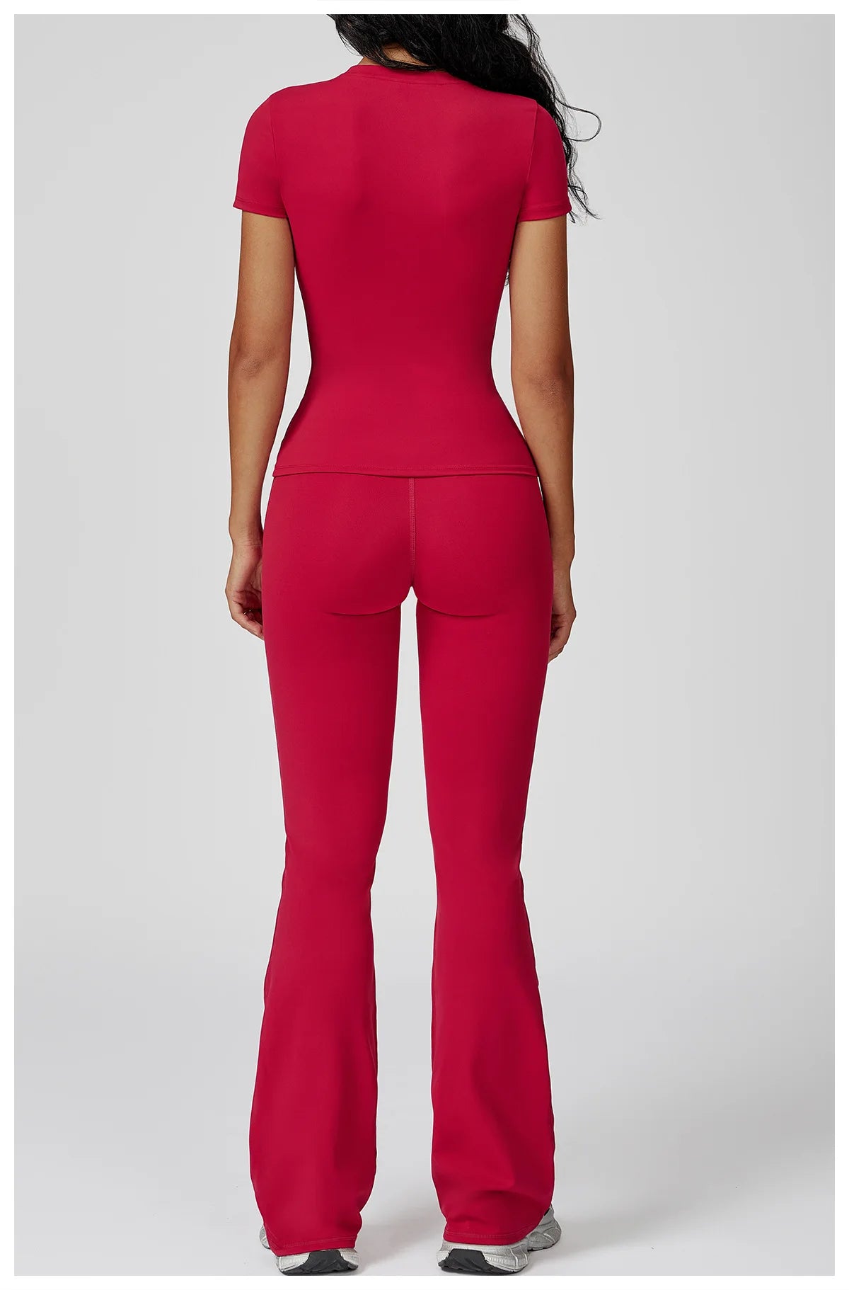 Women’s 2PCS Yoga & Workout Set – Long Sleeve Top & High-Waist Leggings/Shorts
