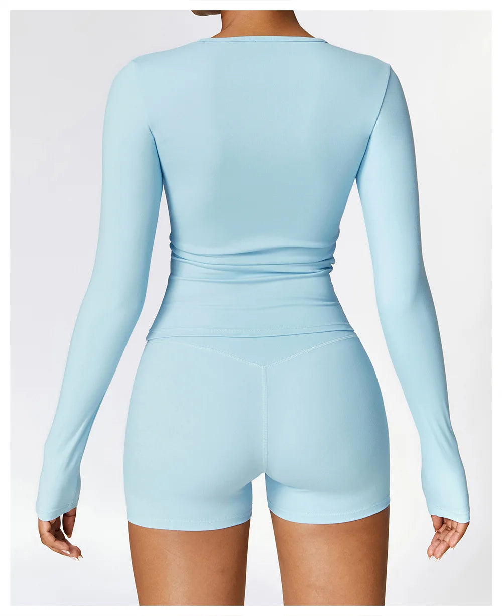 Women’s Long Sleeve Yoga & Fitness Top – Winter Sports Shirt