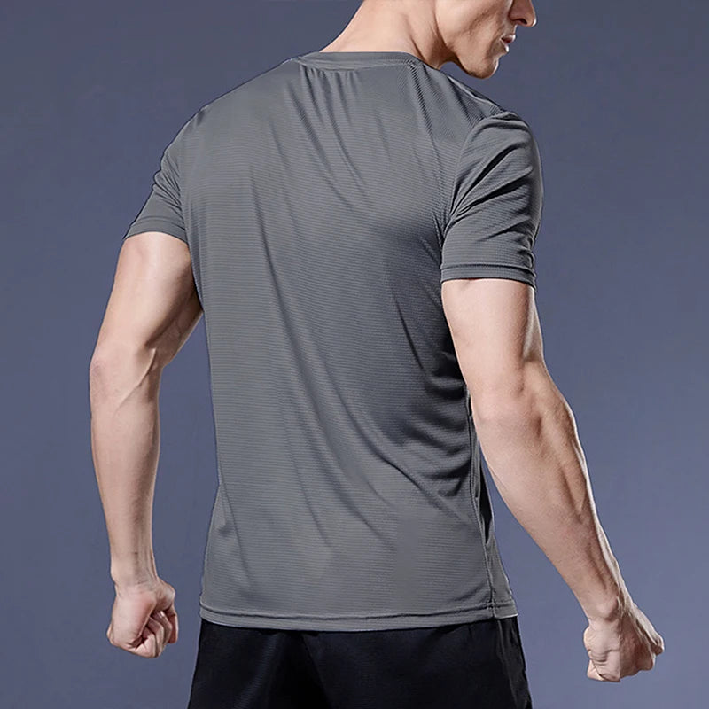 Men’s Summer Sport Gym T-Shirt – Quick Dry Running & Bodybuilding Fitness Top