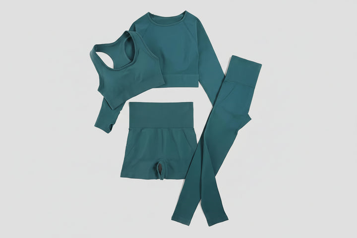2-Piece Seamless Yoga Set for Women – High Waist Leggings & Sports Bra Gym Outfit