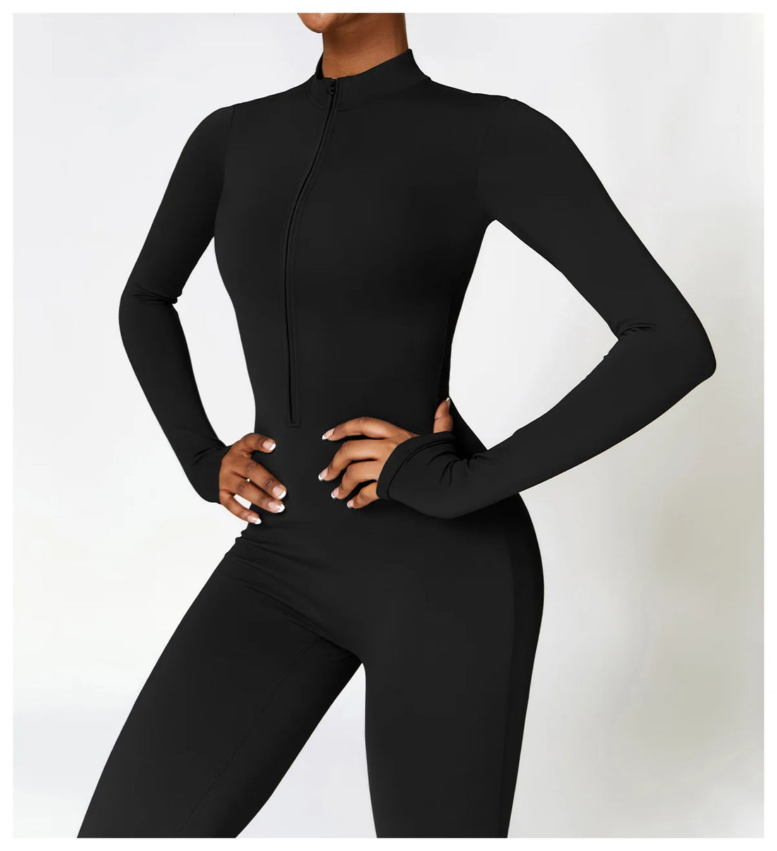 Women’s Winter Plush Yoga Jumpsuit – Fleece-Lined One-Piece Fitness Tracksuit