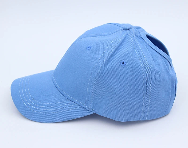 Women’s High Ponytail Baseball Cap – Messy Bun Adjustable Sports Hat