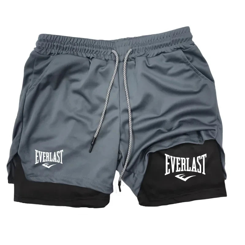 Men’s 2-in-1 Running Shorts – Double-Layer Gym & Fitness Training Shorts