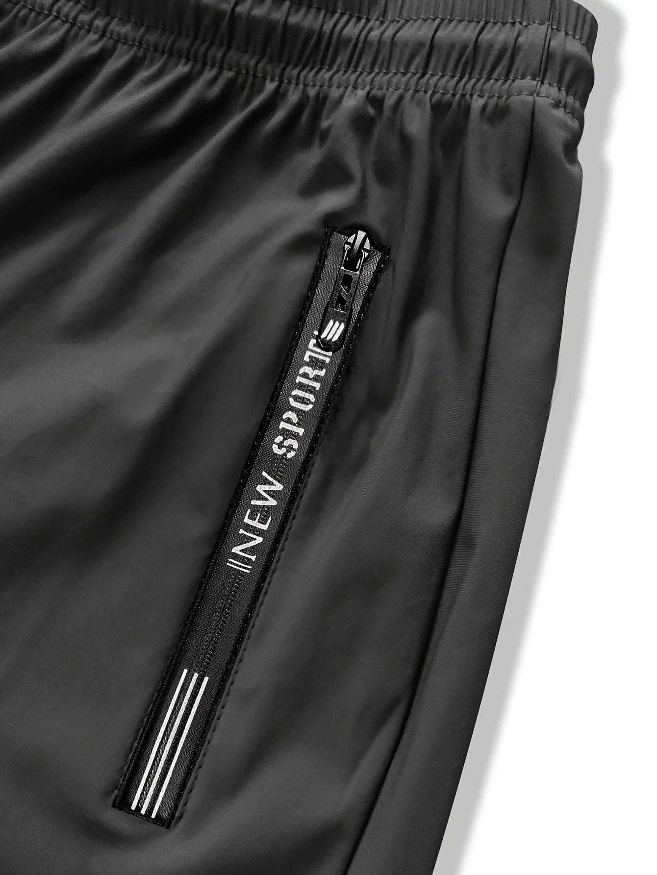 Men’s Ice Silk Stretch Sweatpants – Breathable Jogging Pants with Zipper Pockets