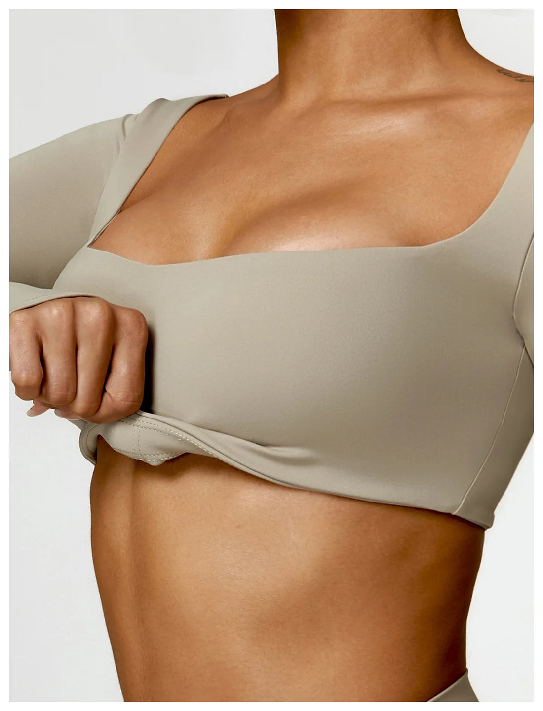 Women’s Quick-Dry Sportswear – Square Neck Fitness Crop Top