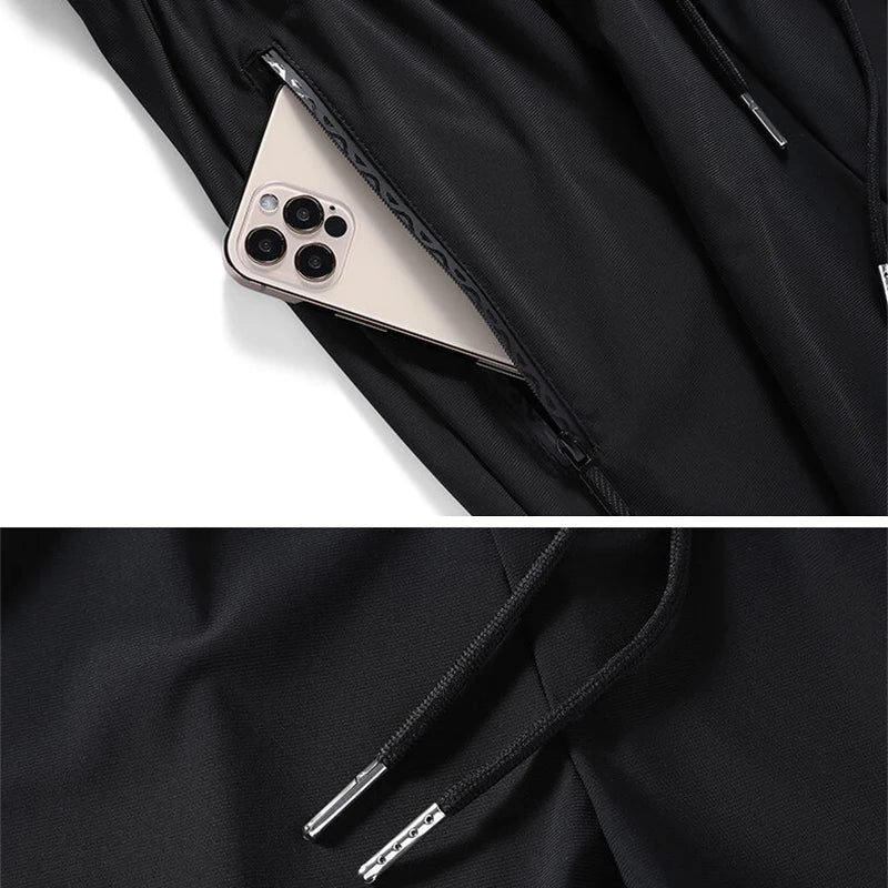 Men’s Ice Silk Summer Pants – Slim Fit Quick-Dry Casual & Running Trousers