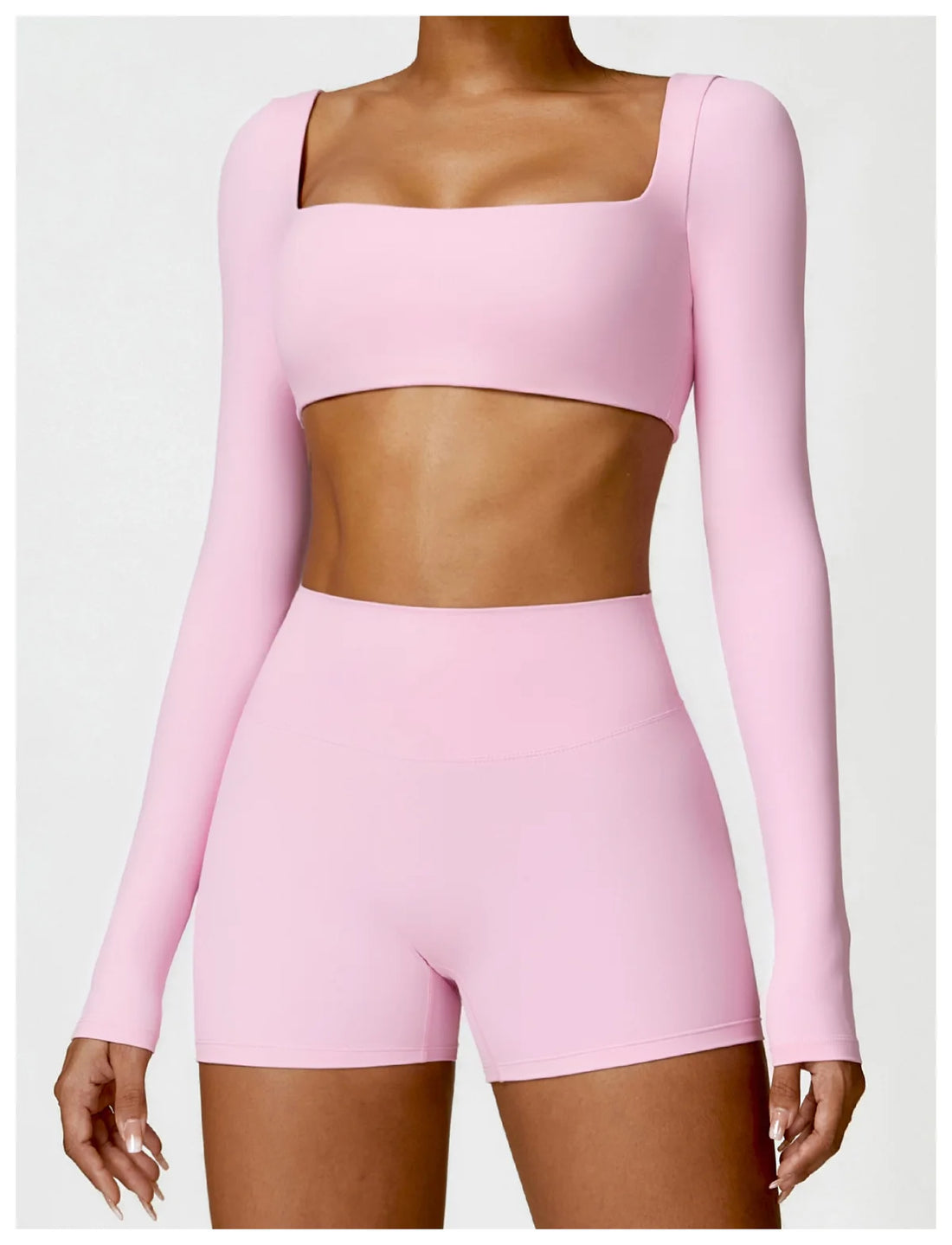 Women’s Quick-Dry Sportswear – Square Neck Fitness Crop Top