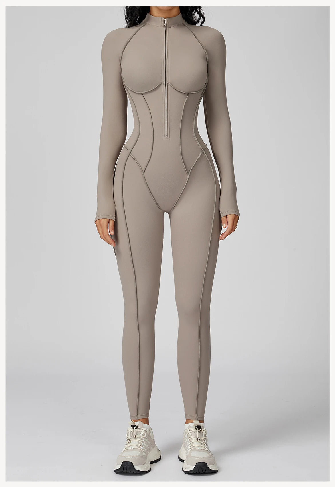 Women’s Long Sleeve Yoga Bodysuit – One-Piece Gym & Fitness Jumpsuit