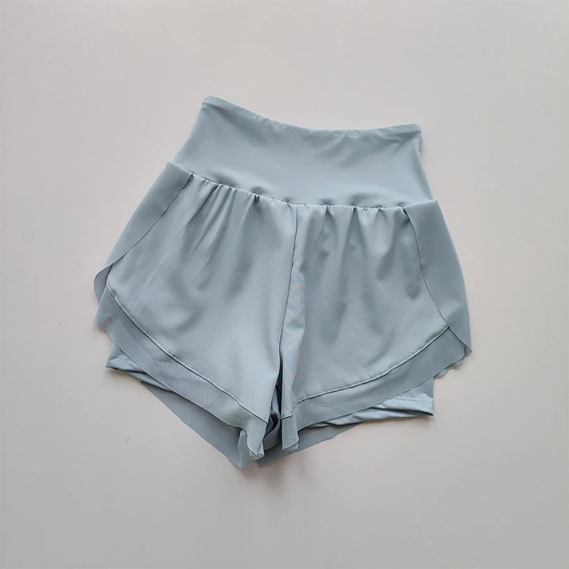 Women’s High-Waisted Summer Sports Shorts – Mesh Breathable Fitness & Running Shorts