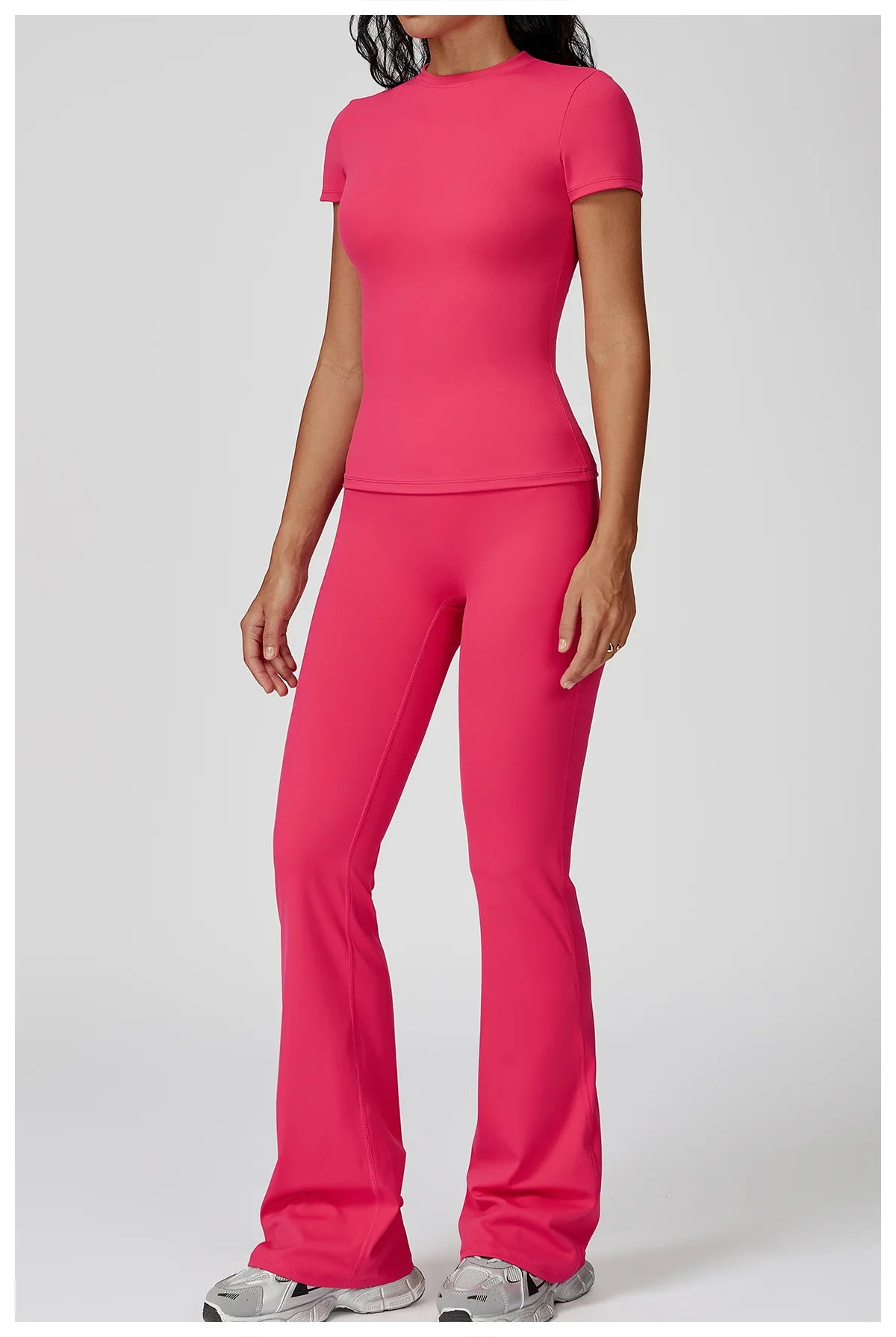 Women’s 2PCS Yoga & Workout Set – Long Sleeve Top & High-Waist Leggings/Shorts