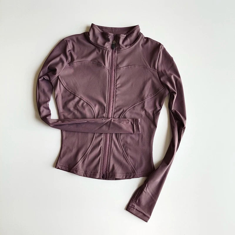 Women’s Long Sleeve Fitness Jacket – Slim Quick-Dry Yoga & Running Top