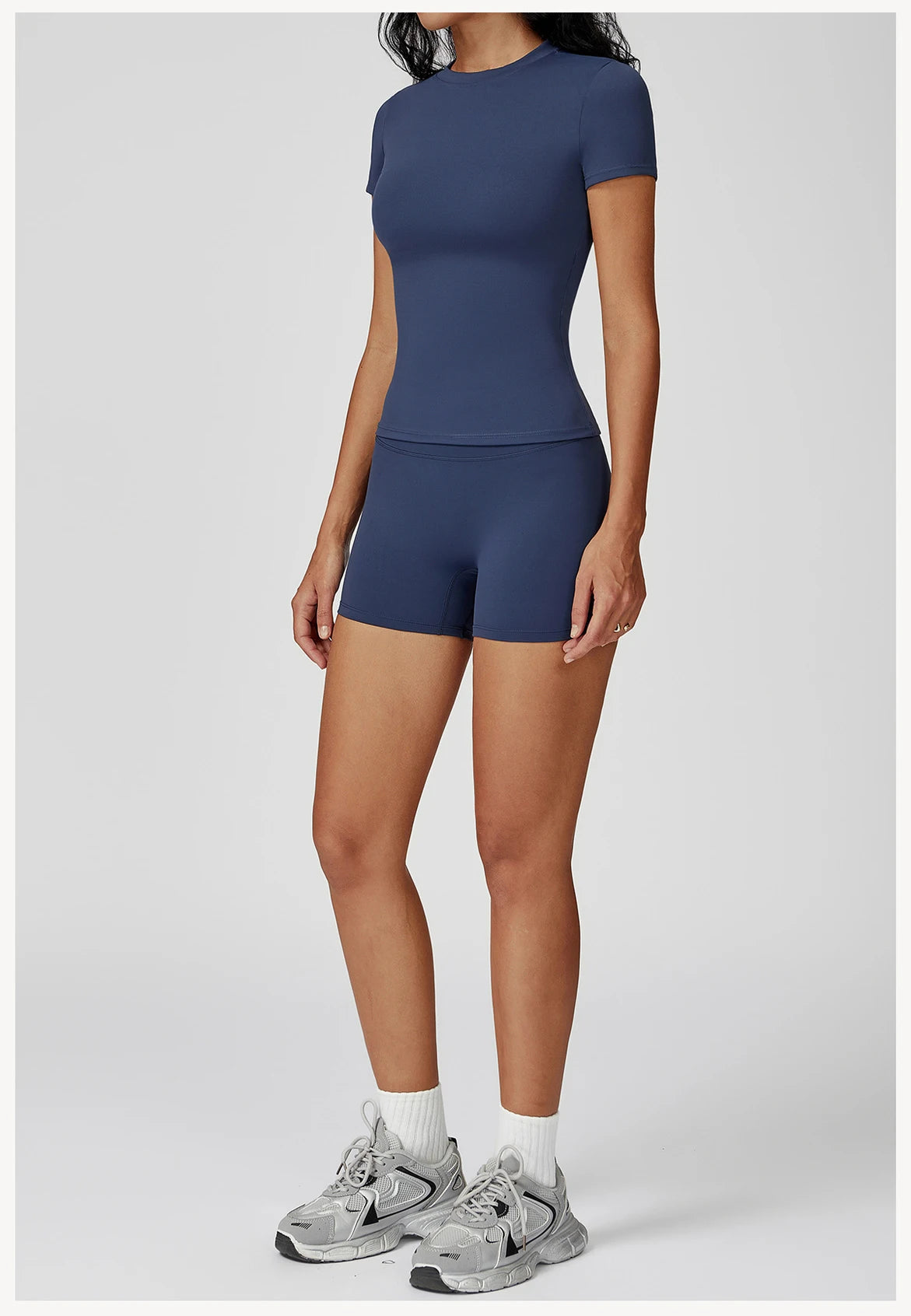 Women’s 2PCS Yoga & Workout Set – Long Sleeve Top & High-Waist Leggings/Shorts