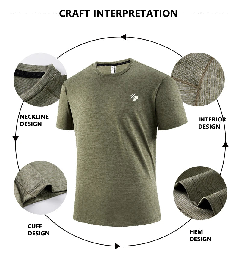 Men’s Football Style Gym T-Shirt – Loose Fit Quick-Dry Sports Top