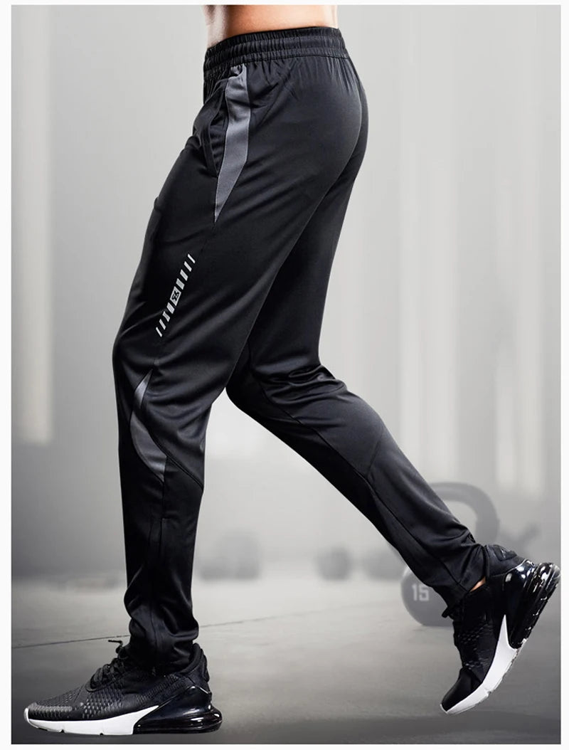 Men’s Sports Jogger Pants – Running & Soccer Training Sweatpants with Zipper Pockets