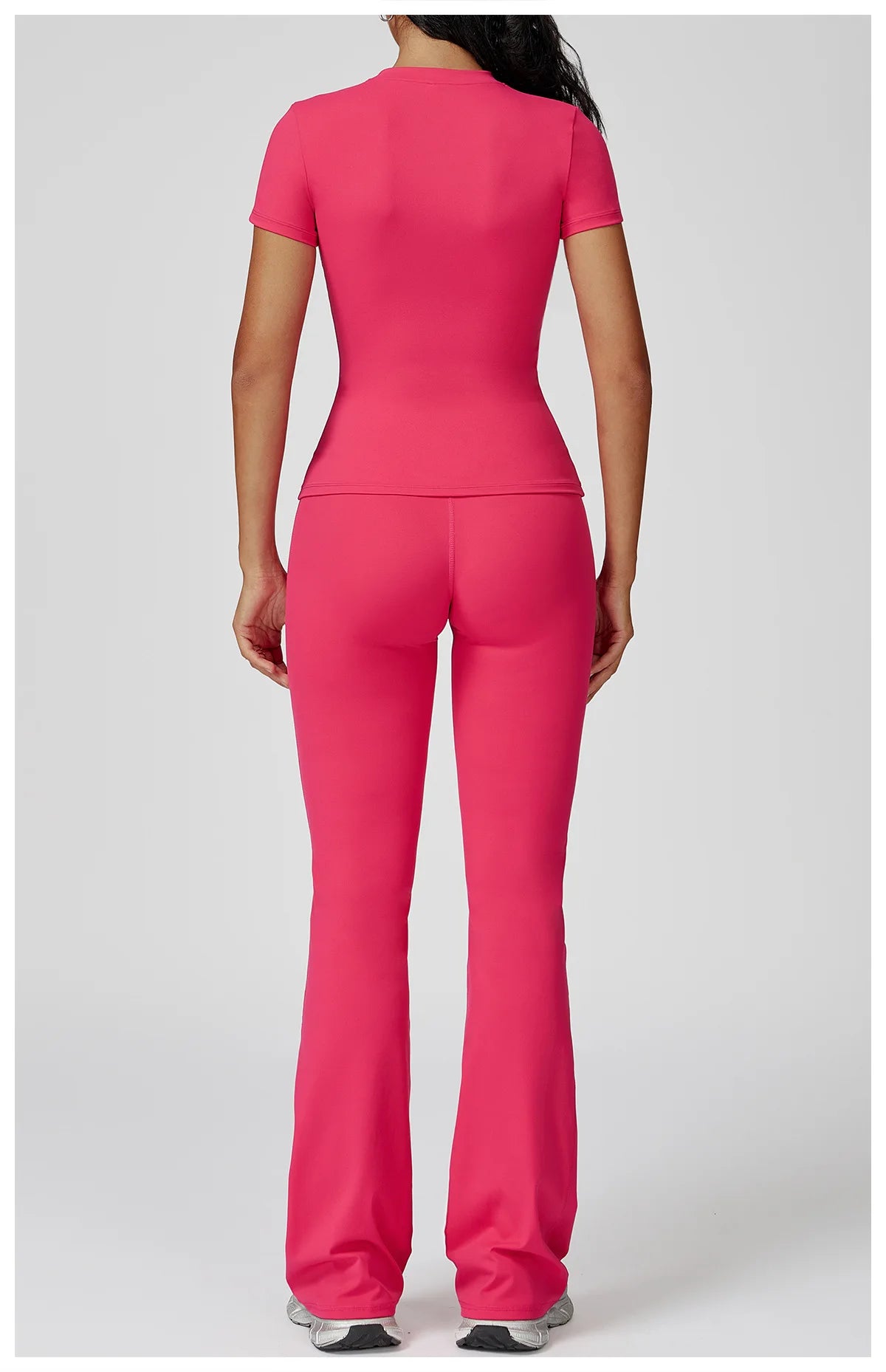 Women’s 2PCS Yoga & Workout Set – Long Sleeve Top & High-Waist Leggings/Shorts