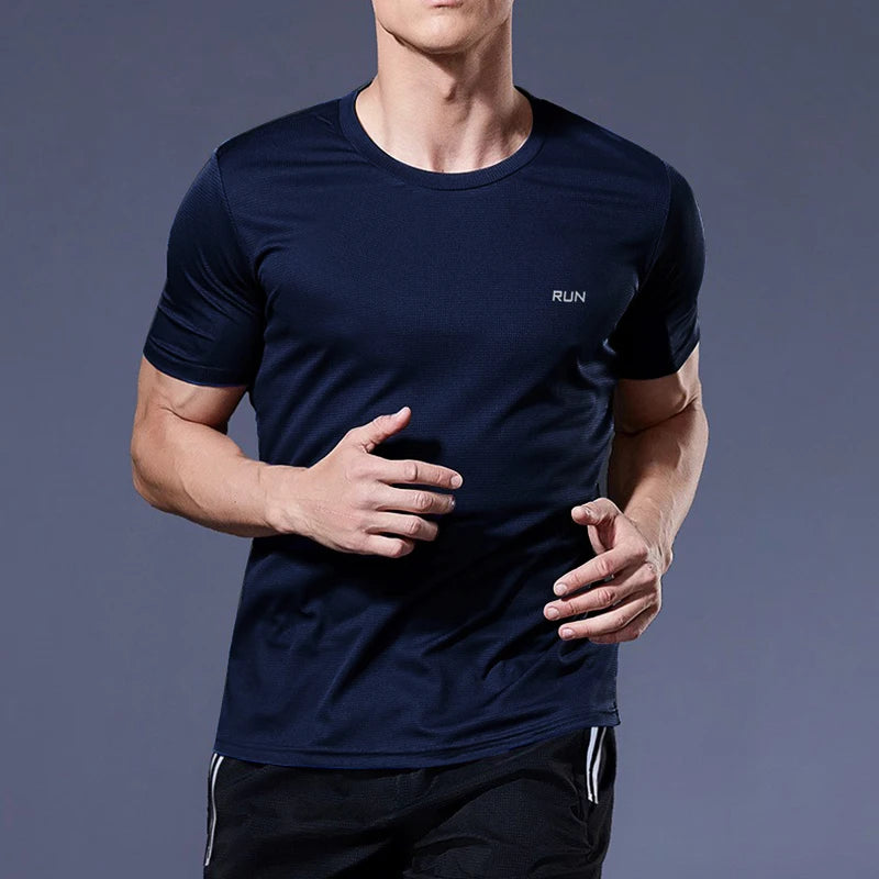 Men’s Summer Sport Gym T-Shirt – Quick Dry Running & Bodybuilding Fitness Top