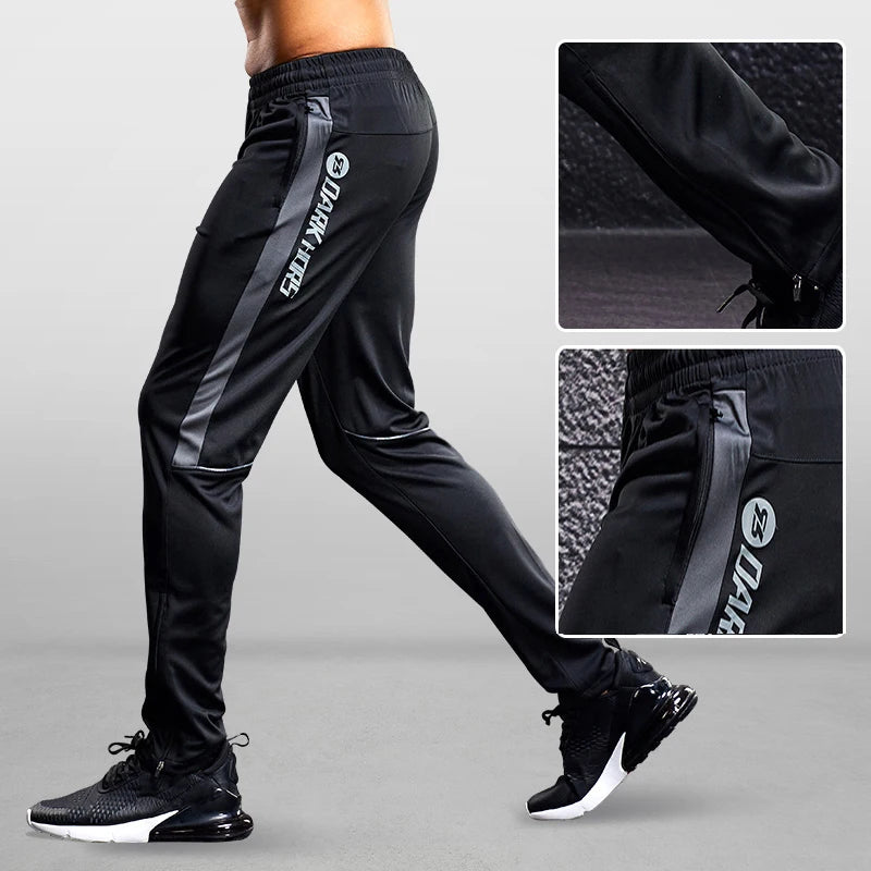 Men’s Sports Jogger Pants – Running & Soccer Training Sweatpants with Zipper Pockets