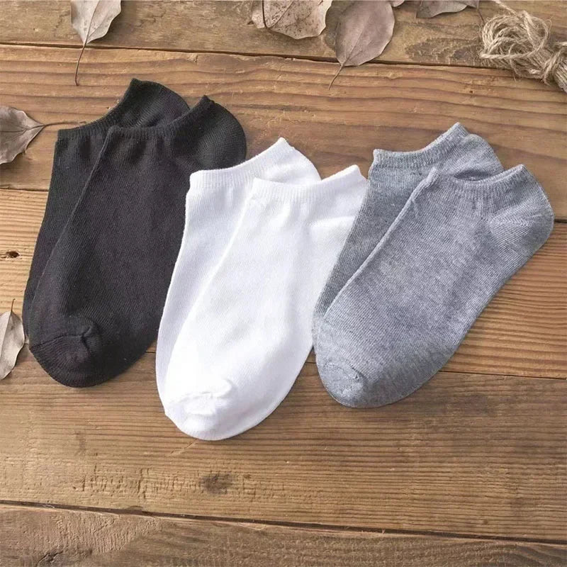 Women’s Breathable Cotton Ankle Socks – Solid Color Boat Sports Socks
