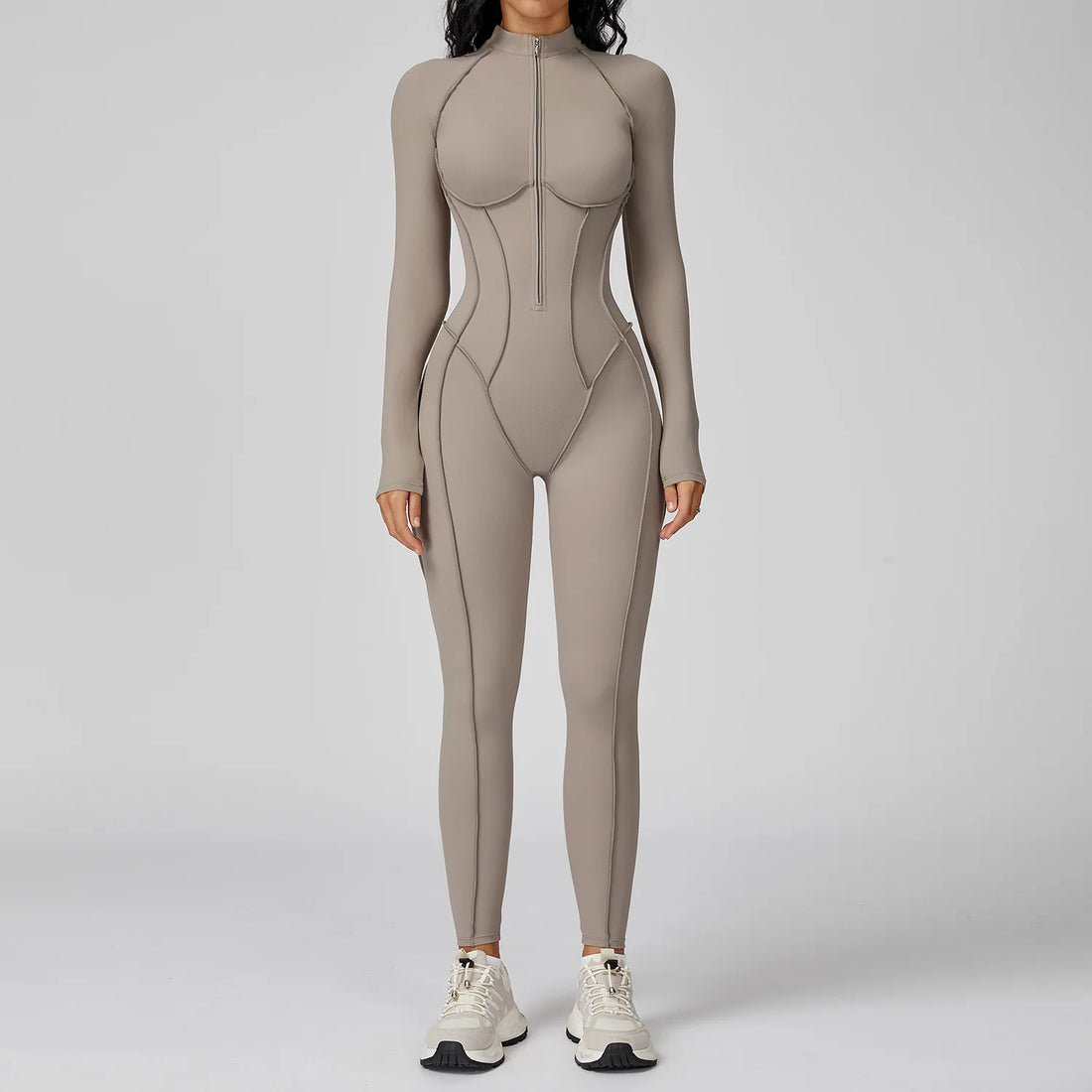 Women’s Long Sleeve Yoga Bodysuit – One-Piece Gym & Fitness Jumpsuit