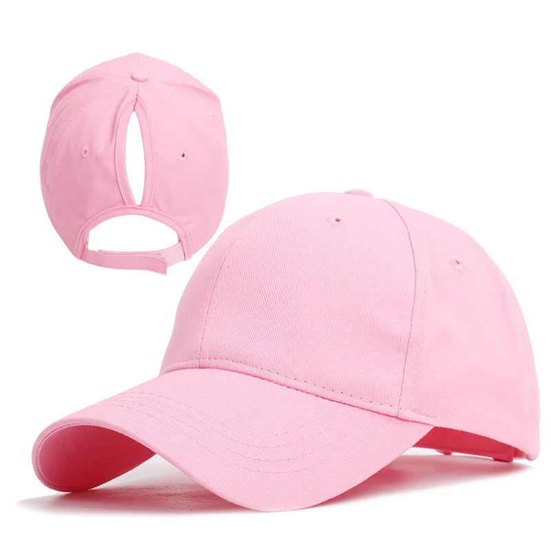 Women’s High Ponytail Baseball Cap – Messy Bun Adjustable Sports Hat