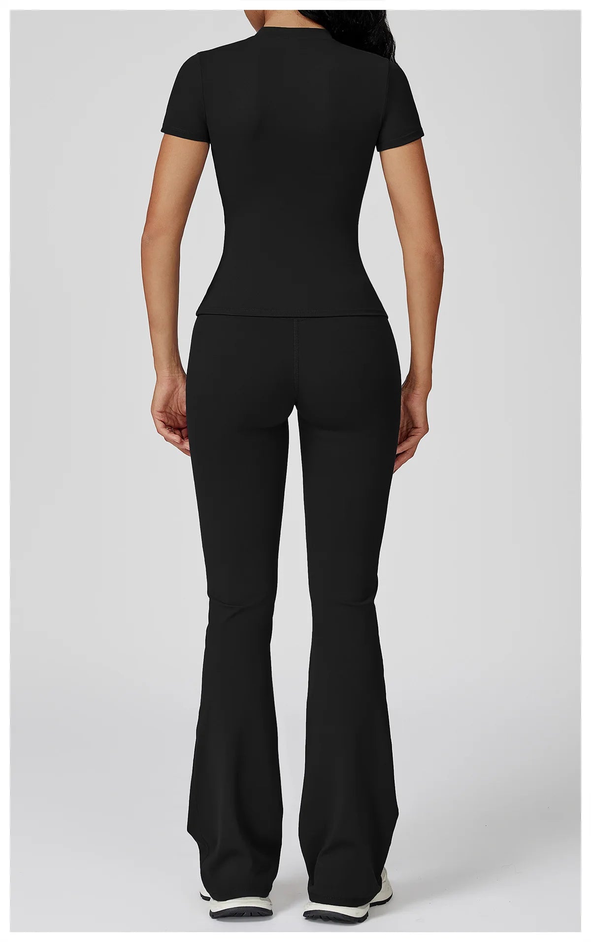 Women’s 2PCS Yoga & Workout Set – Long Sleeve Top & High-Waist Leggings/Shorts