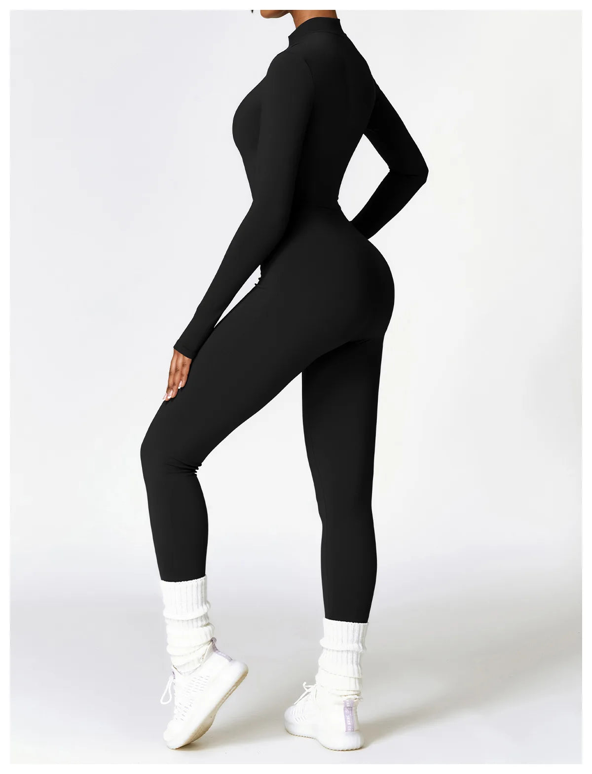 Women’s Winter Plush Yoga Jumpsuit – Fleece-Lined One-Piece Fitness Tracksuit