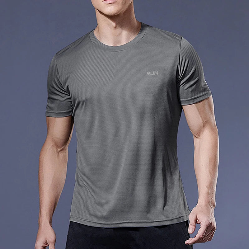 Men’s Summer Sport Gym T-Shirt – Quick Dry Running & Bodybuilding Fitness Top