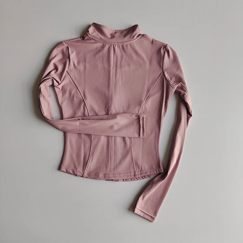 Women’s Long Sleeve Fitness Jacket – Slim Quick-Dry Yoga & Running Top