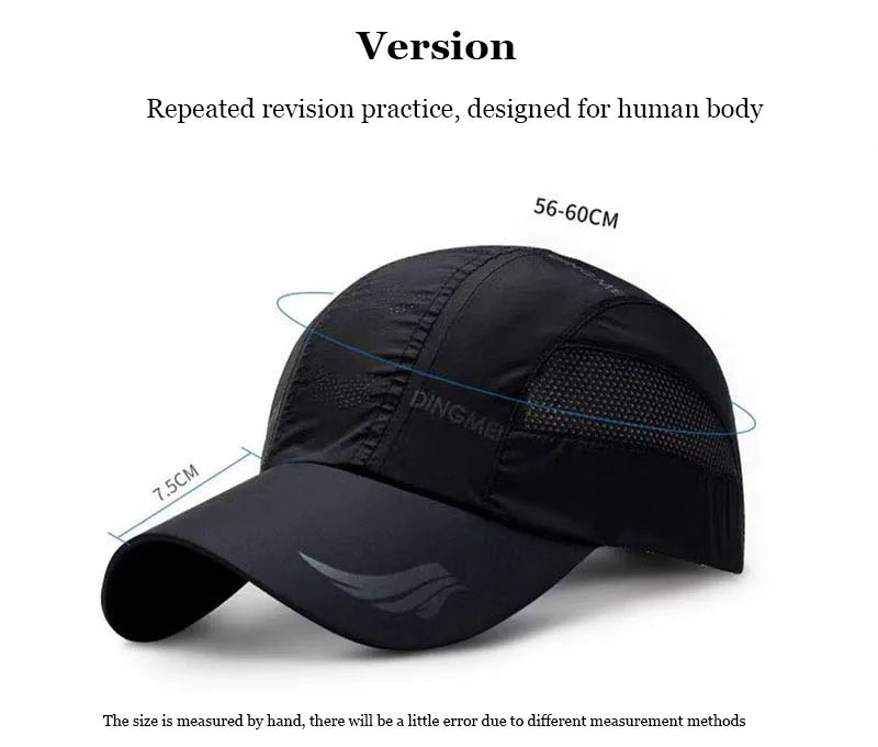 Unisex Summer Sports Baseball Cap – Quick-Dry Mesh Snapback Hat