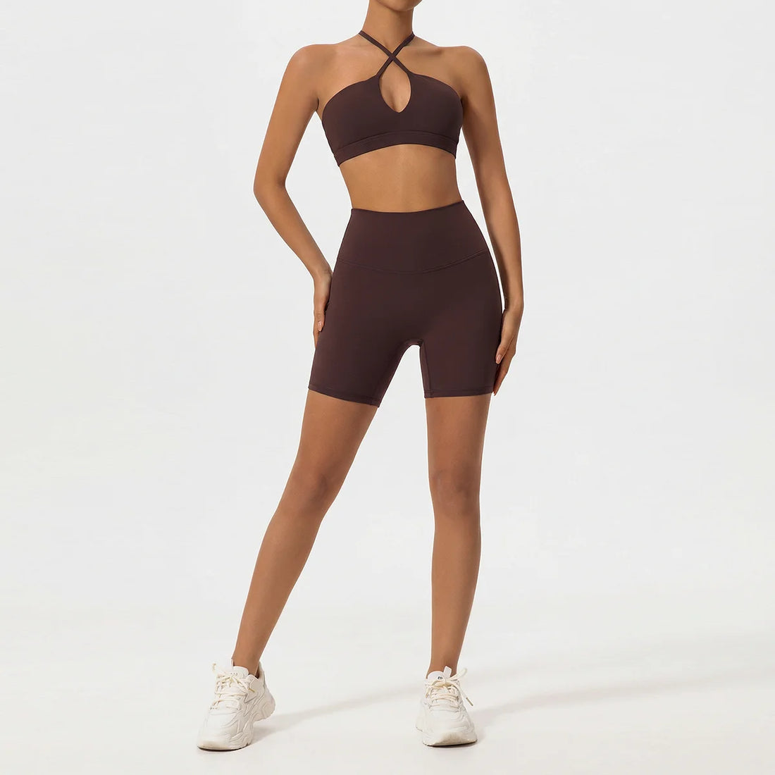 Two-Piece Women’s Sports Set – Cross-Front Yoga & Gym Outfit