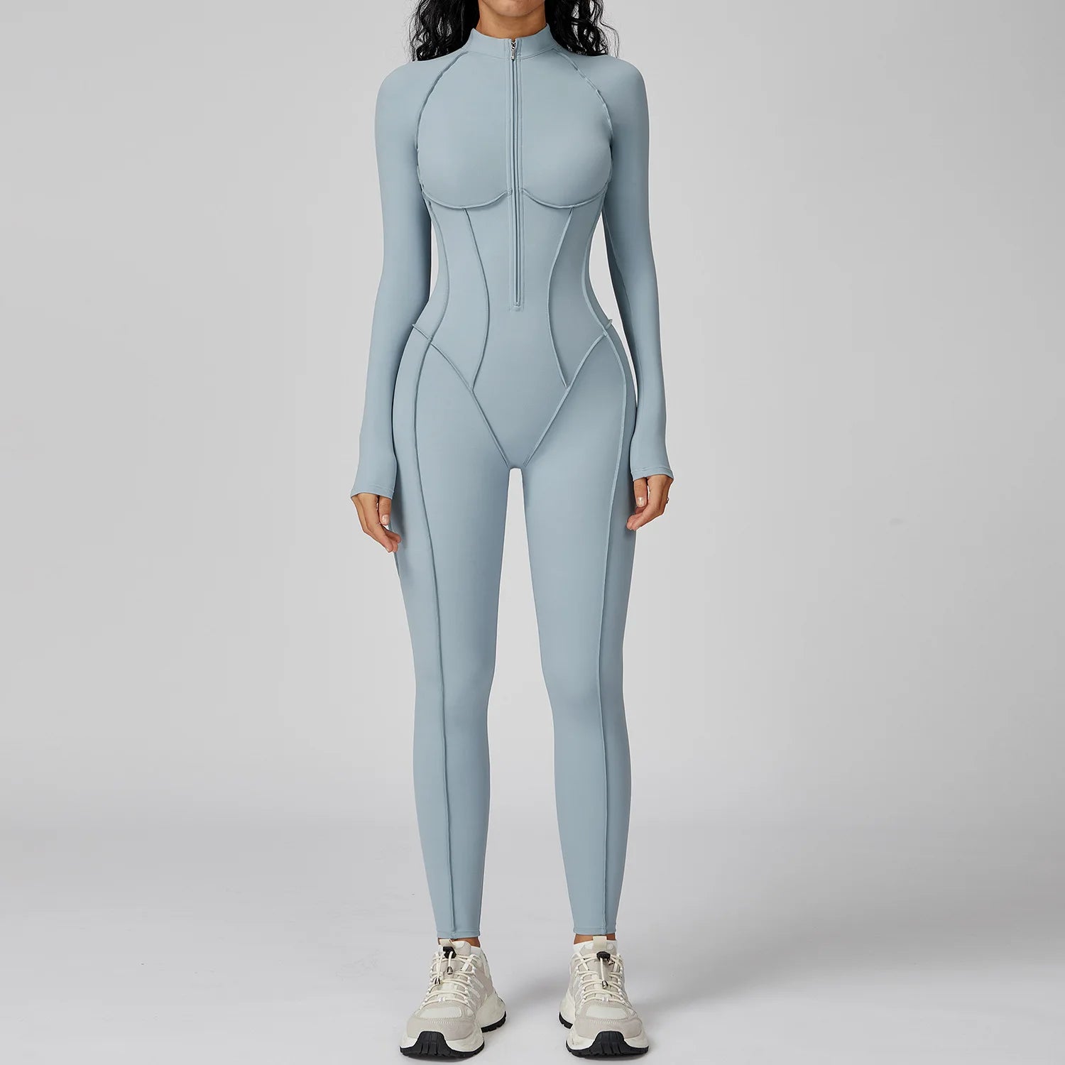 Women’s Long Sleeve Yoga Bodysuit – One-Piece Gym & Fitness Jumpsuit